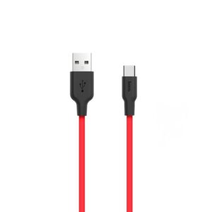 ანდროიდი კაბელი Type - C /  HOCO X21 Silicone type-c charging cable black&red