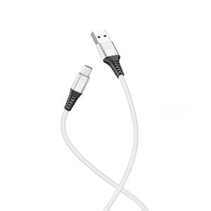 ანდროიდი კაბელი Micro / Hoco U46 Tricyclic silicone charging data cable for micro SILVER