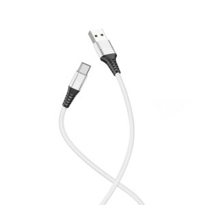 ანდროიდი კაბელი Type - C / Hoco U46 Tricyclic silicone charging data cable for type-c  SILVER