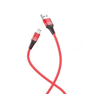 კაბელი IOS  Lightning / Hoco U46 Tricyclic silicone charging data cable for lightning  RED
