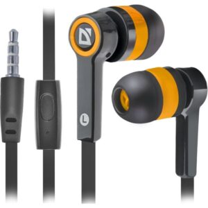 ყურსასმენი Headset for mobile devices Defender Pulse 420 black + orange, in-ear (with Microphone)