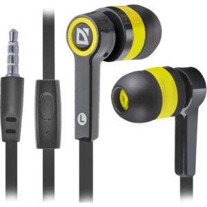 ყურსასმენი Headset for mobile devices Defender Pulse 420 black + yellow, in-ear (with Microphone)