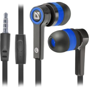 ყურსასმენი Headset for mobile devices Defender Pulse 420 black + blue, in-ear (with Microphone)