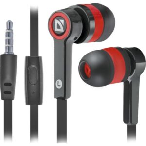 ყურსასმენი Headset for mobile devices Defender Pulse 420 black + red, in-ear (with Microphone)