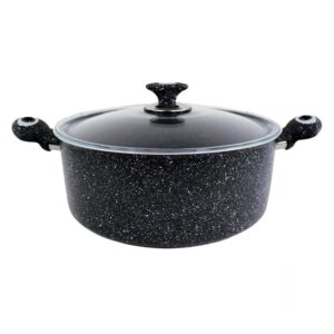 ქვაბი შავი Hascevher Mimoza 28x14 cm Granit ?nduct?on Pot  With Glass Lid 2,7mm 25416