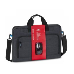 ნოუთბუქის ჩანთა BUNDLE 08 / RIVACASE 8058 BLACK LAPTOP BAG 17.3" + WIRELESS MOUSE / 16