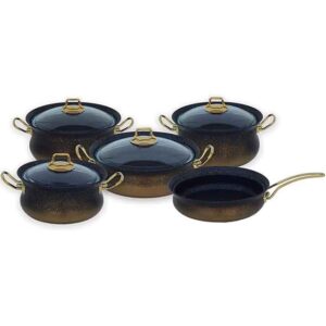 ქვაბების ნაკრები გრანიტი ოქროსფერი 9pcs OMS 3045 25159