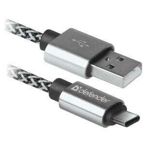 კაბელი USB cable Defender USB09-03T PRO USB2.0 White, AM-Type-C, 1m, 2.1A