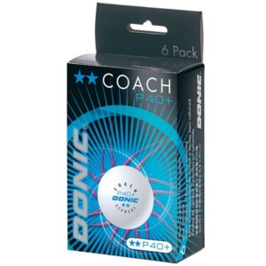 მაგიდის ტენისის ბურთები DONIC P40 + Coach 2 p. 6 pcs White