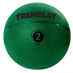 წონითი ბურთ TREMBLAY Medicine Balll 2კგ D20cm მწვანე ზოლებით
