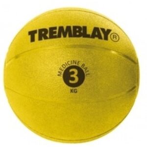 წონითი ბურთ TREMBLAY Medicine Ball 3kg D23cm  ყვითელი ზოლებით