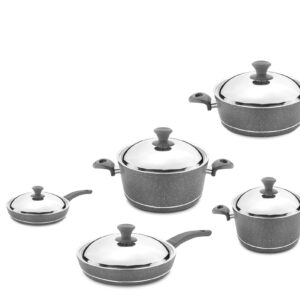 ქვაბების ნაკრები დიდი NATUREL NT10PC GRY