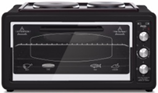 "ელ ღუმელი Odul 3840 BLACK კამფორებით 38 L.tmini oven 2 tray 1 grid with 2 hotplate Black		 "