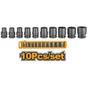 ქანჩის მოსახსნელი თავაკების კომპლექტი 10 PCS 1/2 INGCO (HKISSD12101)