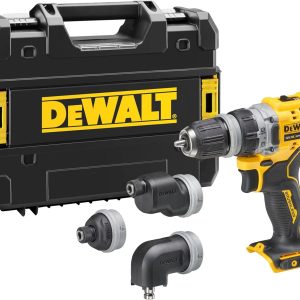 DEWALT DCD703NT 12 ვოლტიანი 2-სიჩქარიანი უსადენო საბურღი (უჯაგრის ძრავა, 4 ურთიერთშემცვლელი ხელსაწყოების დამჭერით,