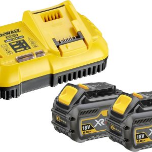 DEWALT DCB118T2-QW XR FLEXVOLT ბატარეის დამტენი პაკეტი 2X 6.0AH ბატარეები + სწრაფი დამტენი