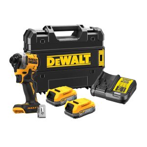 DEWALT DCF850E2T-QW დარტყმის ხრახნდამჭერი 2 Powerstack ბატარეები
