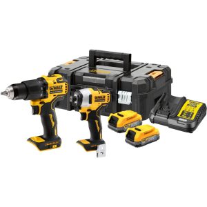 DEWALT DCK2062E2T-QW 18V XR ხრახნდამჭერის  ნაკრები: DCD709 + DCD809 - 2X POWERSTACK IN TSTAK