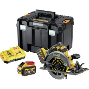 DEWALT DCS579X2-QW 54V XR FLEXVOLT 190 მმ წრიული ხერხი  - 2X 9.0AH ბატარეები და დამტენი