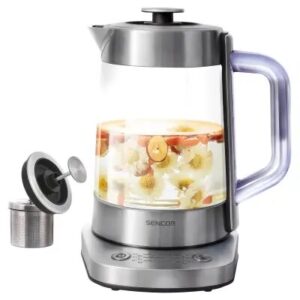 Sencor SWK 1590SS Electric Kettle, Volume 1.5L, 70/75/85/90/95/100 C, Power Input: 1 500 W, Central 360° STRIX Connector