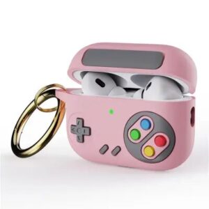 for Apple AirPods Pro (Gen 2) (USB-C) / AirPods Pro 2 , Game Console Design Earbuds Anti-drop Cover with Ring Buckle - Pink