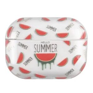 For Apple AirPods Pro (Gen 2) (USB-C) / Pro 2 Hard PC Earbud Case Lacquered Fruit Flower Pattern Bluetooth Earphone Protective Cover - Watermelon
