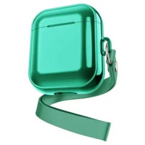 For Apple AirPods Pro 2 Charging Case Cover with Strap, Bluetooth Headset Soft TPU Case - Green