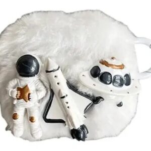 For Apple AirPods 3 Cartoon Astronaut / Spacecraft / Rocket Fluff + TPU Shell Protective Cover with Hook