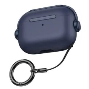 For Apple AirPods Pro 2 Anti-drop Earphone Case Headset Style Dual-color PC+TPU Earbud Cover with Ring Strap - Blue