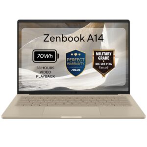 Zenbook A14  14''  OLED Snapdragon X2  Elite X2E88100  4.0GHz  32GB 1TB SSD Adreno iGPU  WIN 11 HOME Beige